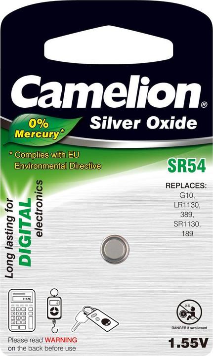 Actual product image Camelion Battery SR54 Silver Oxide ( 1 piece) (1 pcs., SR54, 80 mAh)