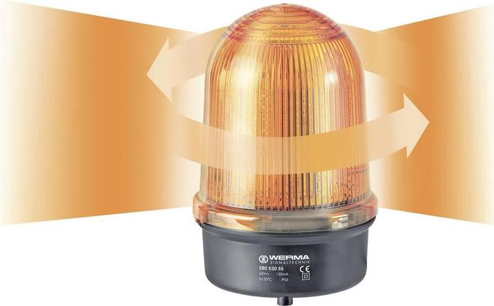 Actual product image Werma Signal technology Rotating beacon LED 280.120.68 280.120.68 Red Permanent light 230