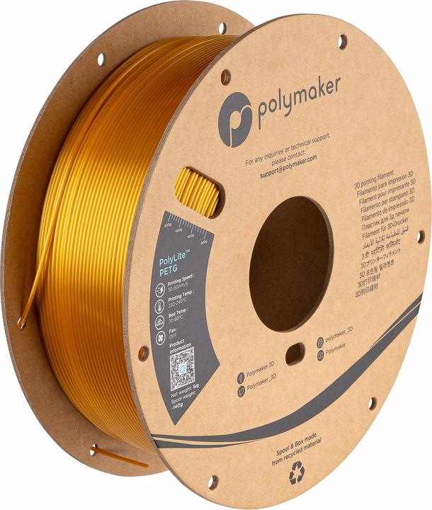 Actual product image Polymaker PolyLite PETG (PETG, 1.75 mm, 3000 g, Black)