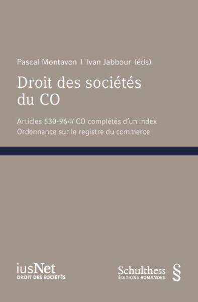 Image du produit Droit des sociétés du CO (Français, Pascal Montavon, Ivan Jabbour, 2023)