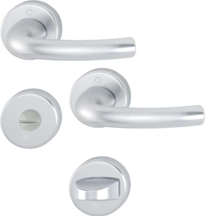Actual product image Hoppe Rosetten-Drückergarnitur Aluminium F1 Bad SK/OL (Door rosette)
