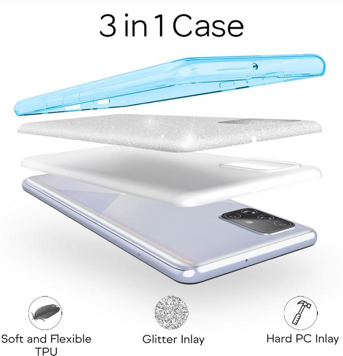 Actual product image Nalia Glitter cover (Samsung Galaxy A71)