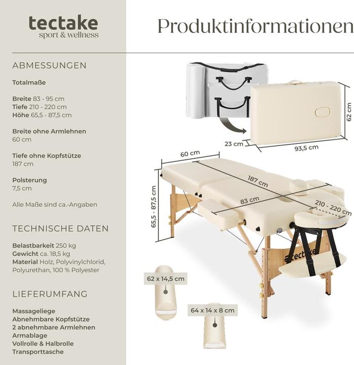 Image du produit tectake Table de massage