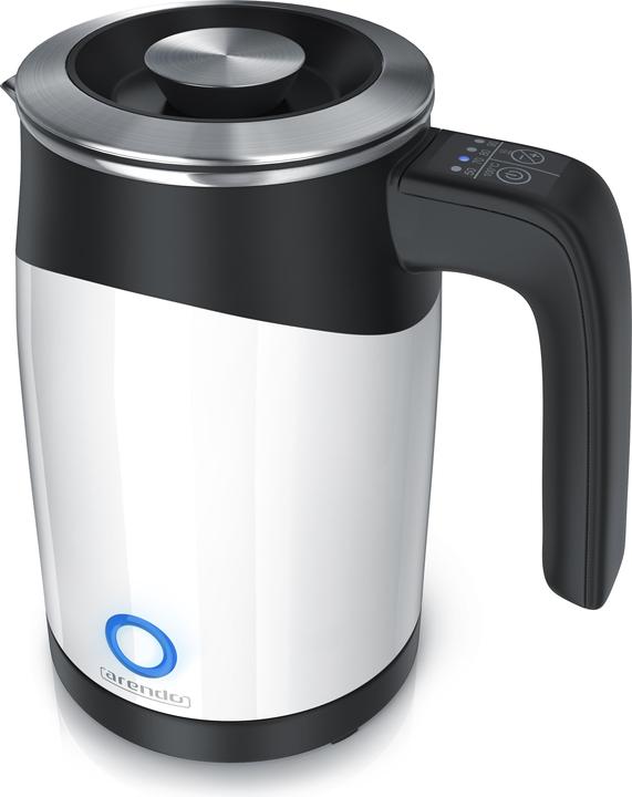 Arendo Wasserkocher 0,5 l, 1100 W, Edelstahl Single Reisewasserkocher Mini, Temperatureinstellung, weiss (0.50 l)