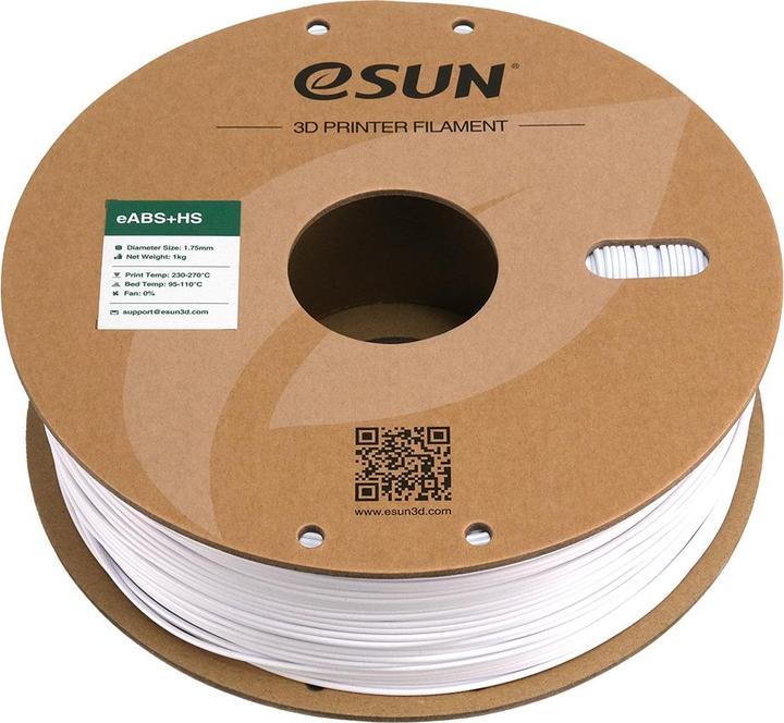 Produktbild eSUN EABS+HS 1,75mm COLD WHITE 1kg (ABS, 1.75 mm, 1000 g, Weiss)