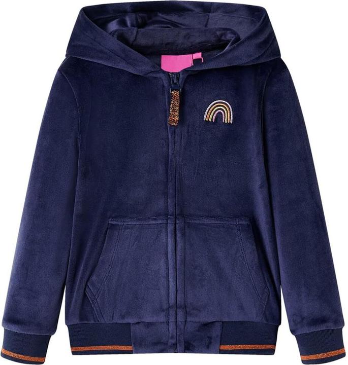 Immagine prodotto VidaXL Giacca con cappuccio da bambino blu navy 116,Materiale: 94 % poliestere (116)