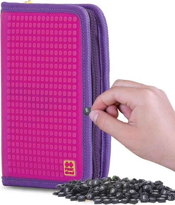 Produktbild Cosmetic Federmäppchen Schulmäppchen mit Reissverschluss, CREW, Alphabet, lila Panel