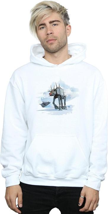 Actual product image Star Wars Mens Christmas AT-AT Reindeer Hoodie (L)