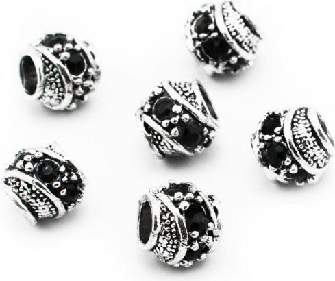 Image du produit Hermex Perle strass argenté 925 - Noir argenté (Argent 925)