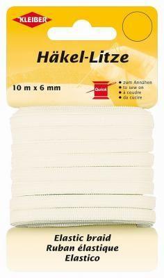 Produktbild Kleiber H„kel-Litze / Gummiband (fein), 6 mm x 10 m, weiá