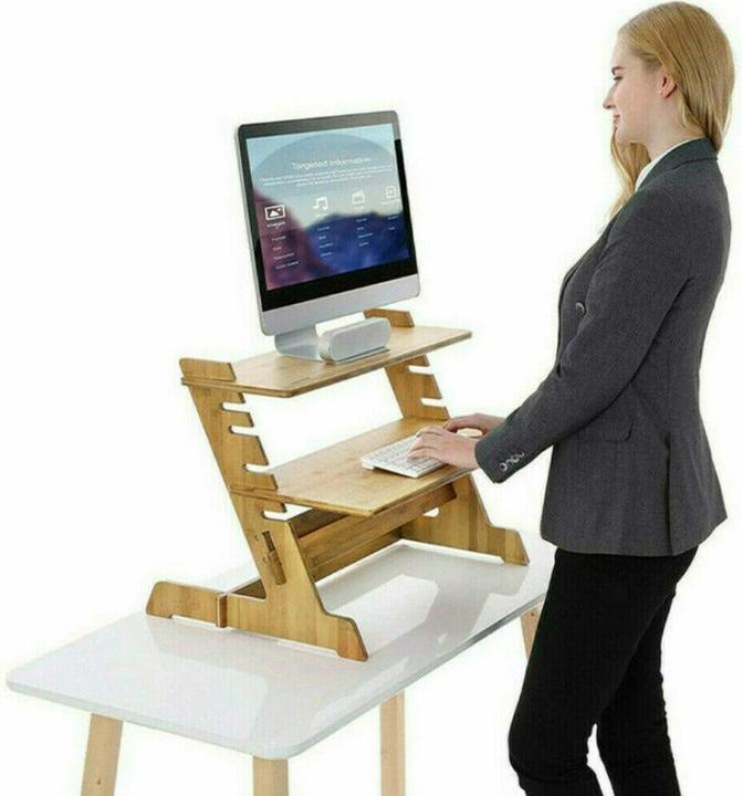 Actual product image Hermex Ergonomic Desk Raise Laptop Table Mobile Standing Workstation