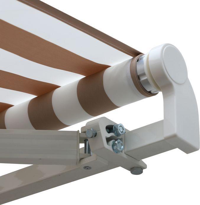 Produktbild Swisshandel24 Markise mit Handkurbel, Gelenkarmmarkise, Sonnenschutz, Wandmontage, Balkon, Alu Berge 3 x 2,5 m (2.45 m)