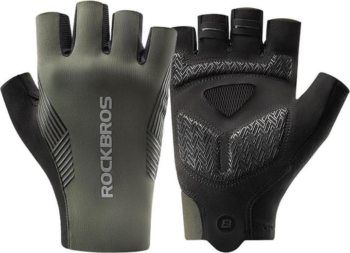 Rockbros cycling gloves spring/summer/autumn, short fingers, size: XL - green (XL)
