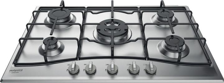 Immagine prodotto Hotpoint PCN 752 T/IX/HAR piano cottura Acciaio inossidabile Da incasso 75 cm Gas 5 Fornello(i)