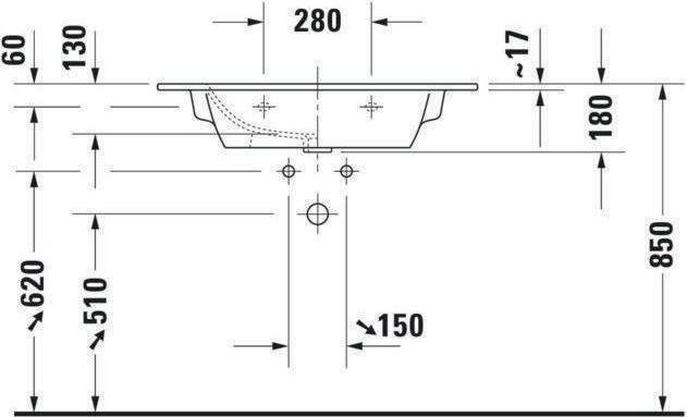 Actual product image Duravit Furniture washbasin ME by STARCK 83 cm white 2336830000 (490 mm, 830 mm)