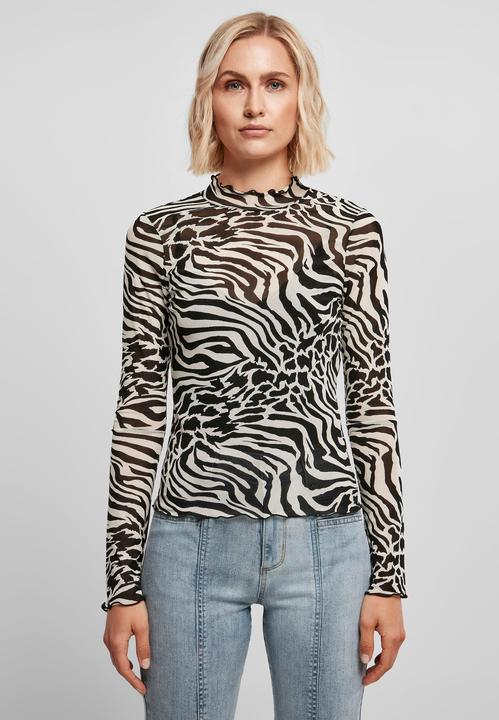 Actual product image Urban Classics Ladies AOP Mesh Turtleneck Longsleeve (XL)