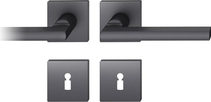 Actual product image FSB Lever handle set 12 1035 ASL on rosette square BB, black matt (Door set)