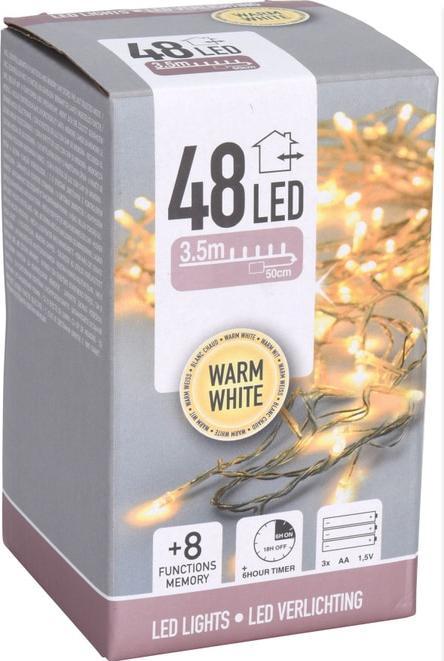 Produktbild H & S Collection 48er LED-Lichterkette - ca. 3,50 m - warmweiss (3.60 m)