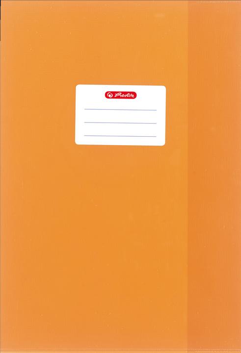 Image du produit Herlitz Protège-cahier DIN A4, gaufré (raphia), PP, orange avec étiquette d'identification collée (A4)