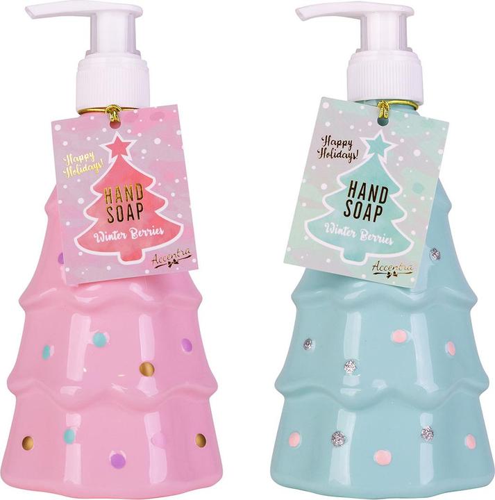 Actual product image Accentra Soap dispenser with liquid soap XMAS TREE in Christmas tree design, fragrance: Winter Berries (Liquid soap, 300 ml)