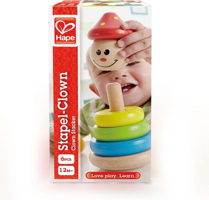 Actual product image Hape Stacking clown 6pcs.