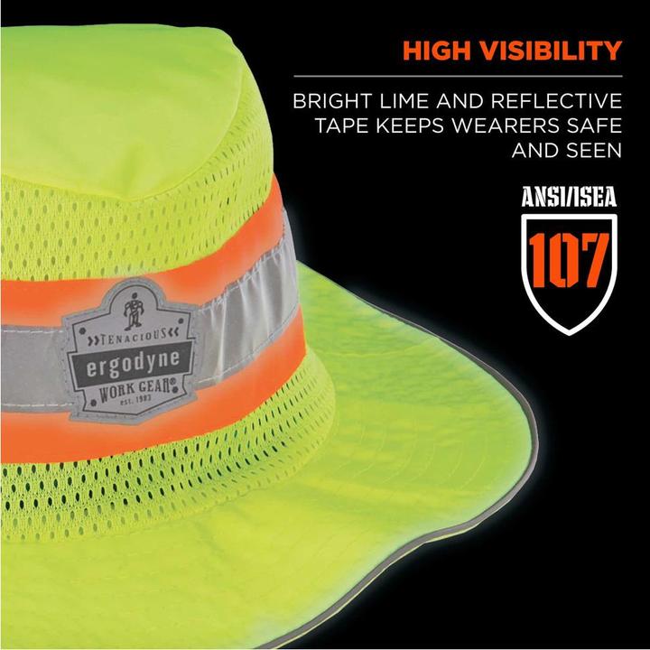 Immagine prodotto Ergodyne Cappello da sole Cooling Ranger Chill-Its 8935MF Hi-Vis, lime, taglia L/XL (L)