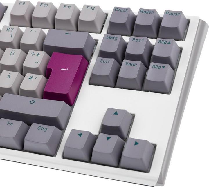 Actual product image Ducky One 3 Mist Grey TKL Gaming Keyboard, RGB LED - MX-Blue (DE, Cable)