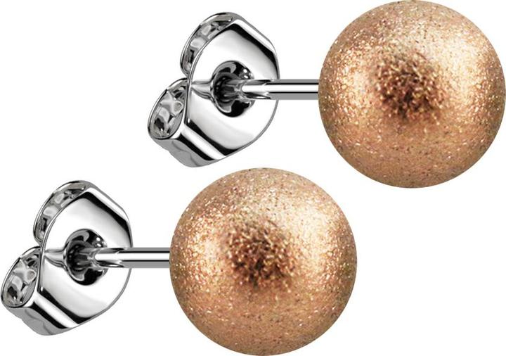 Image du produit Star Piercing Boucles d'oreilles avec boule or rose moucheté (sans laiton, Acier chirurgical 316L)