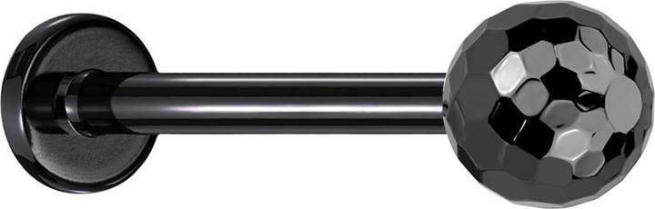 Produktbild Star Piercing Micro Threadless Labret schwarz mit Discokugel schwarz (Titan G23, ohne Messing)