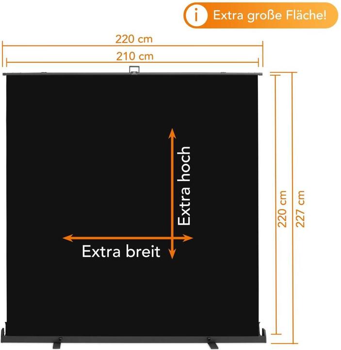 Immagine prodotto Walimex pro Pannello roll-up sfondo nero 210x220 (210 cm, 220 cm)