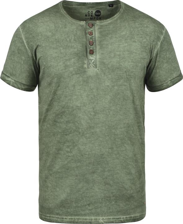 Immagine prodotto Solid Tihn T-Shirt A Maniche Corte Maglietta Da Uomo Con Collo Grandad In Cotone 100% (3XL)