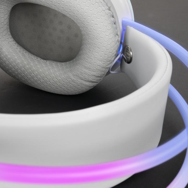 Produktbild Mars Gaming MHGLOW Kopfhörer & Headset Kabelgebunden Kopfband USB Typ-A Weiss (Kabelgebunden)