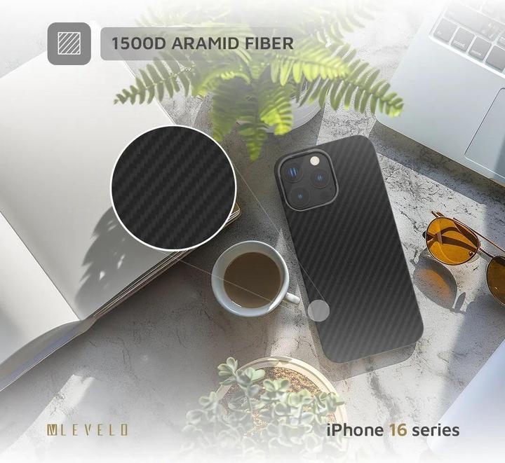 Actual product image Levelo Sergei 1500D Aramid Fibre Case (Apple iPhone 16 Pro)