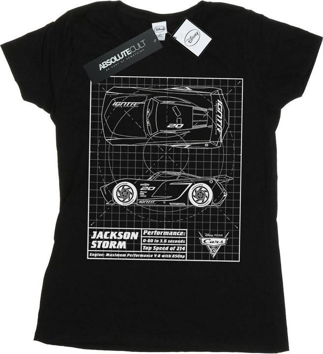 Immagine prodotto Disney Cars Jackson Storm Blueprint Maglietta Donna (XL)