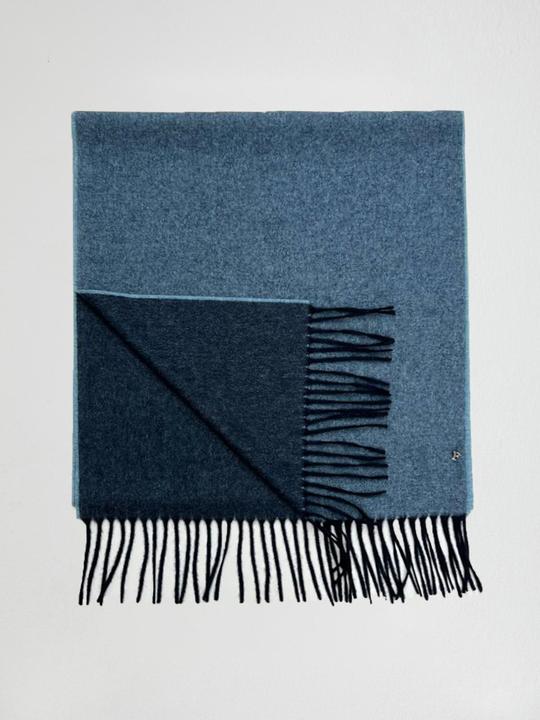 Actual product image Furnari 100% cashmere scarf in denim blue/cosmos shades