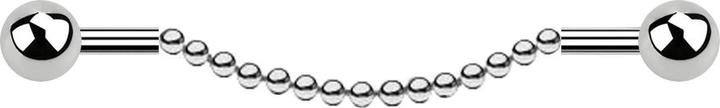 Produktbild Star Piercing Barbell silber zwei Kugeln Kette (Chirurgenstahl 316L, ohne Messing)