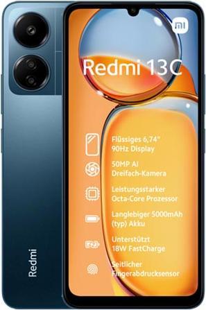 Produktbild Xiaomi Redmi 13C (128 GB, Blue, 6.74", Dual SIM, 50 Mpx, 4G)