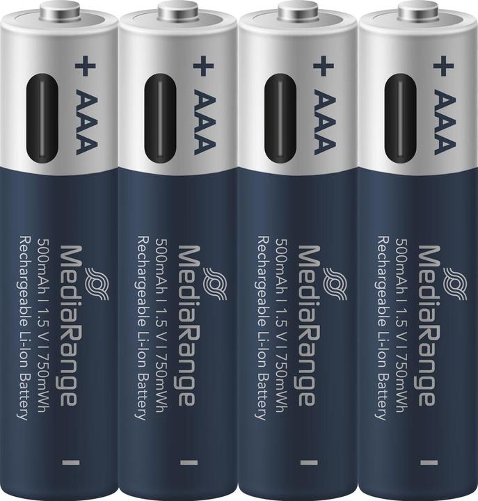 Produktbild MediaRange Rechargeable USB-C (4 Stk., AAA, 500 mAh)