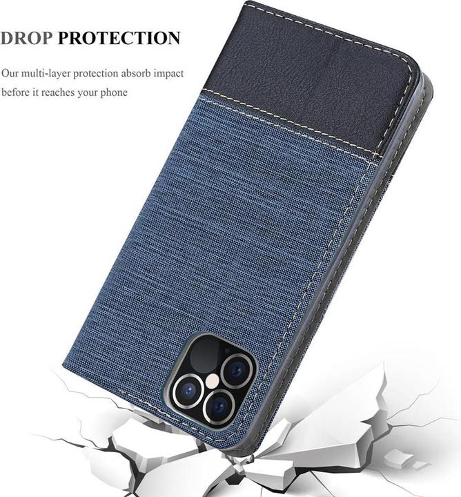 Produktbild Cadorabo Book Jeans Optik Cover (Apple iPhone 12, Realme 12 Pro+)