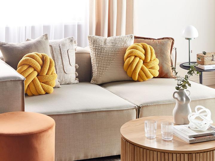 Immagine prodotto Beliani Cuscino Boucle Knot Giallo 31 x 31 cm AKOLA (31 x 31 cm)