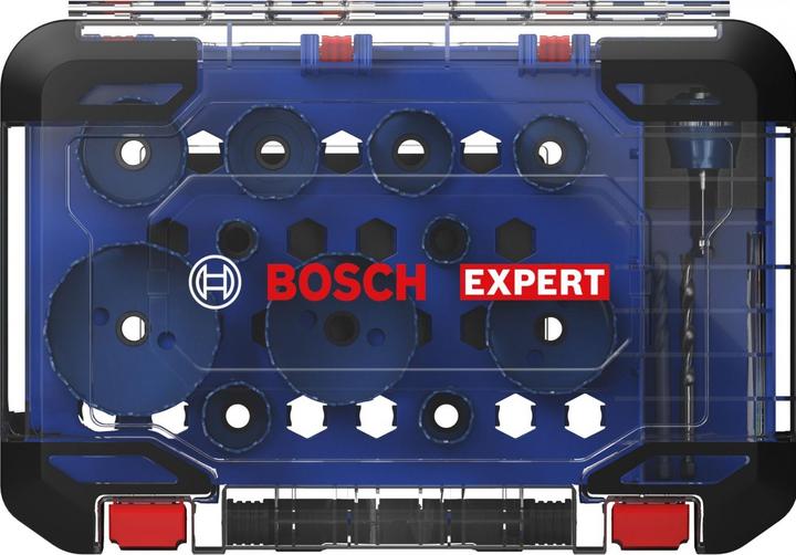 Produktbild Bosch Professional Zubehör EXPERT Tough Material Lochsäge-Set, 20/22/25/32/35/40/44/51/60/68/76 mm, 14-tlg. (20, 22, 25, 32, 35, 40, 44, 51, 60, 68, 76 Millimeter)