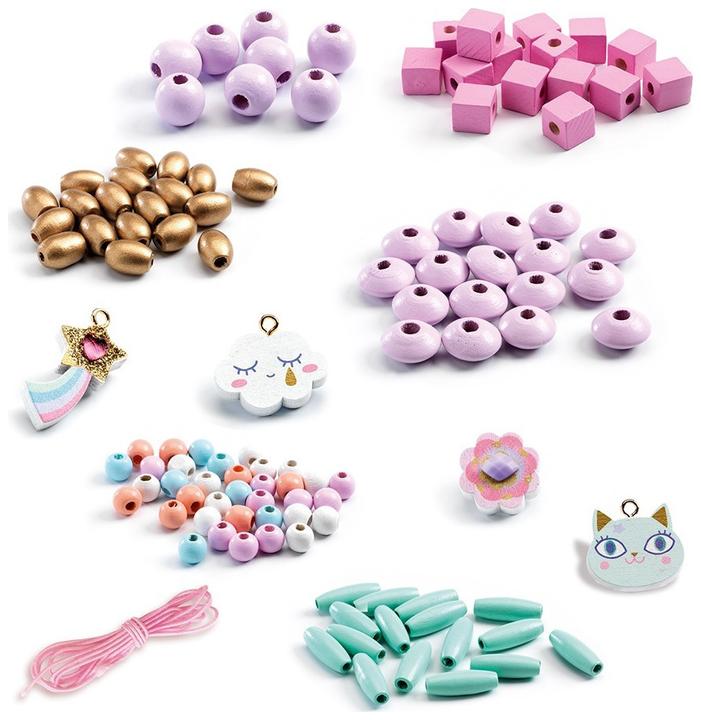 Actual product image Djeco Wooden beads rainbow