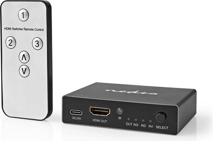 Immagine prodotto Nedis Switch HDMI ™ | 3 porte | 3x ingresso HDMI™ | uscita HDMI™ | 8K@60Hz | 45 Gbps | remoto