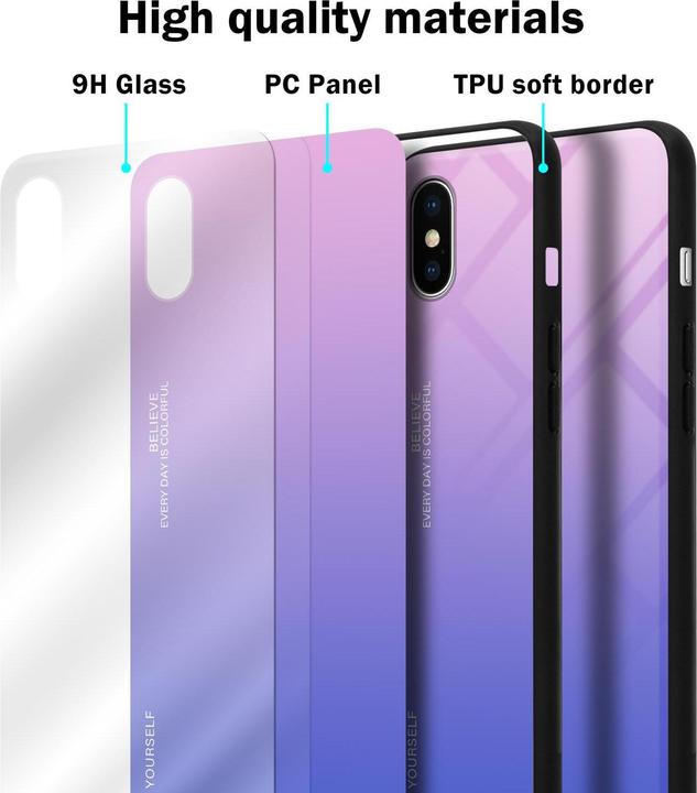 Productafbeelding Cadorabo TPU 2 kleuren glasdekking (Apple iPhone X)