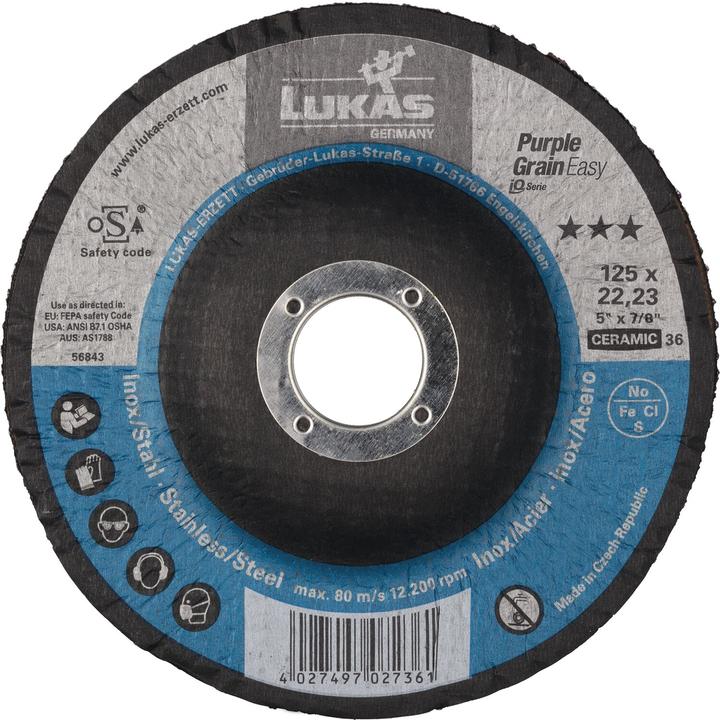Image du produit Disque abrasif 125 mm Purple Grain Easy pour carbure de tungstène - grain 36 (36)