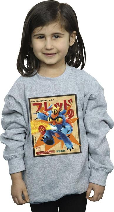 Produktbild Disney Big Hero 6 Baymax Fred Newspaper Sweatshirt Mädchen (152, 158)