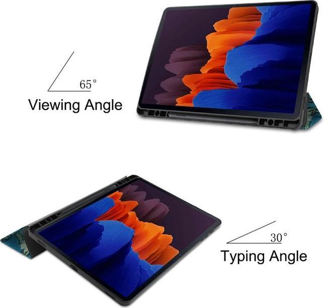 Actual product image MU Style Triple folding cover with pattern (Galaxy Tab S7+)