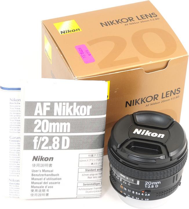 Actual product image Nikon Lens 20mm, f/2.8D AF Nikkor - (EU) (Nikon F, full size)