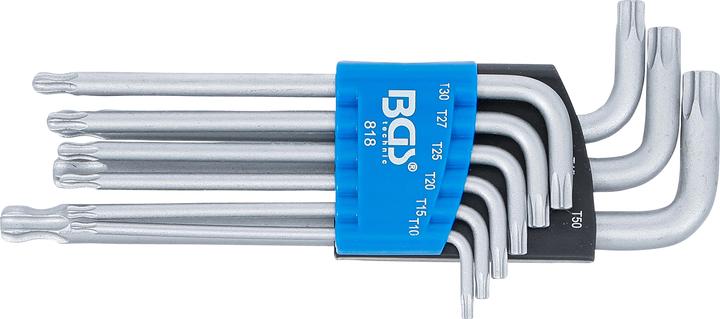 Immagine prodotto BGS Serie di chiavi ad angolo profilo a T (per Torx) con testa sferica T10 - T50 9 pz. (Sezione T)