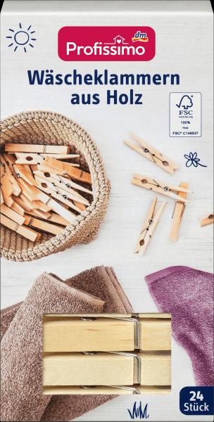 Image du produit dm Profissimo Pinces à linge en bois
